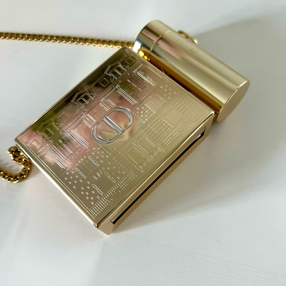 Dior Gold Metallic Minaudière Crossbody Bag